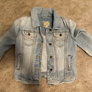 Abercrombie and Fitch Light wash distressed jean jacket